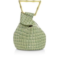 Glamorous Croc-Embossed Tote Is Punctuated With A Sculptural Bar Handle For A Contemporary Look. Top Handle Thread Through Loop Top Bar Closure Goldtone Hardware Leather/Metal Imported Size 6'w X 9'h X 4d. Cult Gaia. Color: Surf. New With Tags. Elegant Green Bucket Bag With Handle Drop, Green Formal Bags With Round Handle, Green Formal Bag With Round Handle, Formal Green Bags With Round Handle, Chic Green Bag With Round Handle, Elegant Green Handheld Bucket Bag, Green Top Handle Bucket Bag For Formal Occasions, Elegant Green Top Handle Bucket Bag, Green Top Handle Clutch