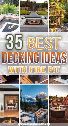 the best decking ideas with fire pit for backyards and decks that are easy to build