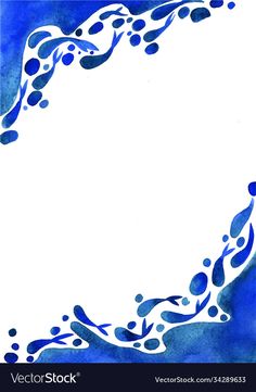 an abstract blue and white background with watercolor stains on it's edges, in the