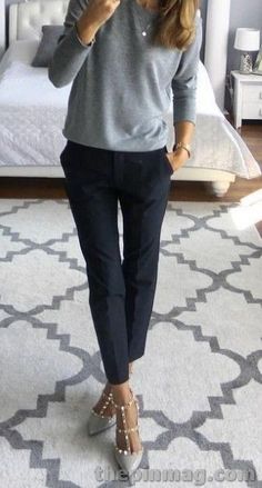 Work Fall Outfits, Heart Outfit, Fall Outfits Ideas, Simple Work, Amal Clooney, Easy Work, Gray Top