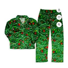 Grinch Button Down Two Piece Toddler Pajamas. Fashion Definition, Grinch Pajamas, Grinch Stuff, Christmas Pajama Party, Dr Seuss The Grinch, The Grinch Christmas, The Grinch Stole Christmas