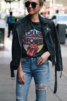 Band Shirt Outfits, Band Tee Outfits, Neo Grunge, Tokyo Street Fashion, Outfit Jeans, Cooler Look, Tee Outfit, Tshirt Outfits