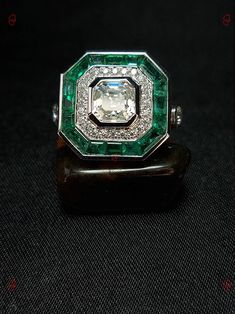 Vintage Art Deco Ring Ascher Cut Moissanite and Emerald Ring | Etsy Bosnia and Herzegovina Emerald Diamond Ring For Anniversary, Asscher Cut, Dazzling Diamond Cut Emerald Ring For Wedding, Emerald Asscher Cut Diamond Ring For Anniversary, Anniversary Asscher Cut Emerald Diamond Ring, Anniversary Emerald Asscher Cut Diamond Ring, Asscher Cut Emerald Ring For Wedding, Asscher Cut Emerald Wedding Ring, White Emerald Platinum Ring For Wedding, Art Deco Emerald Ring With Brilliant Cut