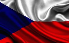 the flag of czech is depicted in this image with silky folds and colors that appear to be red, white, and blue