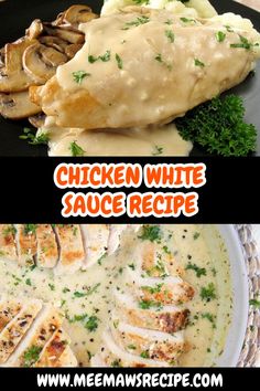 chicken white sauce recipe with mushrooms and gravy