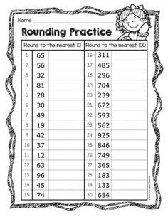 rounding practice worksheet with numbers to 10