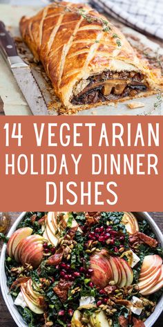 If you're looking to go meatless this Thanksgiving, here are the best vegetarian recipes to try this year. These are easy, healthy, and are great to make ahead and cook the day of. Find some delicious main dish alternatives to turkey, as well as several yummy side dishes. Don't miss out on these 14 Best Vegetarian Holiday Dishes For Thanksgiving! Vegetarian Recipes For Thanksgiving, Vegetarian Thanksgiving Sides, Vegetarian Turkey, Dishes For Thanksgiving, Thanksgiving Entree, Vegetarian Christmas Dinner, Vegetarian Holiday Recipes, Vegetarian Christmas Recipes, Vegetarian Thanksgiving Recipes