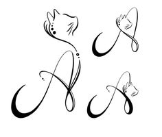 three cats with different shapes and sizes, one is in the shape of a letter