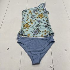 Shein Blue Floral One Shoulder Tankini Swimsuit Women’s Size Large Condition Is New In Package See Pics Ls113/24 I10 Lh15 Tankini Swimsuits For Women, Tankini Swimsuit, Swimsuit Women, Tankini Swimsuits, Women Swimsuits, Blue Floral, Womens Swim, Tankini, One Shoulder