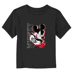 Who knew that dressing "mousey" could be so cute!? Celebrate Walt Disney's most iconic character with this officially licensed Disney Mickey Mouse and Friends Gamer Mickey Toddlers' Graphic T-shirt! This black and white design features MIckey focused while holding a video game controller, along with "Mickey" printed vertically next to him. Grab some new Mickey and Friends apparel for the youngest members of the family and make their next trip to the Disney parks a memorable one! Themed Black T-shirt For Disney Fan Events, Black Mickey Mouse Tops For Disney Events, Black Themed T-shirt For Disney Fan Events, Pop Culture Mickey Mouse Tops For Disney Fan Events, Black Mickey Mouse Top For Disney Fan Events, Black Disney T-shirt For Fan Events, Black Mickey Mouse Short Sleeve Shirt, Mickey Mouse Disney T-shirt For Fan Events, Short Sleeve Mickey Mouse Pop Culture Top