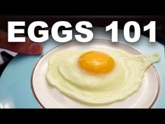 an egg sitting on top of a plate with the words eggs 1011 above it