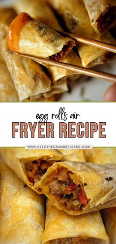 Egg Rolls Air Fryer Recipe Egg Rolls In Air Fryer, Rolls In Air Fryer, Air Fryer Egg Rolls, Air Fryer Recipe, Kitchen Games, Egg Rolls, How To Cook Eggs, Learn To Cook, Egg Recipes