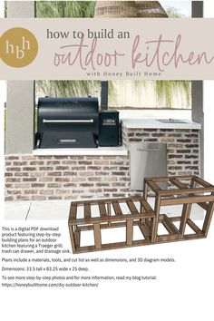 the instructions for how to build an outdoor kitchen