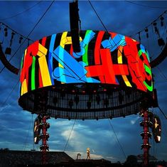 a large colorful display on top of a stage