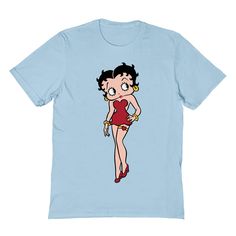 Fans of Betty Boop will want this cute portrait graphic tee. Fans of Betty Boop will want this cute portrait graphic tee.  Crewneck Short sleevesFABRIC & CARE Cotton Machine wash Imported Size: XXL. Color: Light Blue. Gender: male. Age Group: adult. Retro Blue T-shirt With Cartoon Print, Trendy Blue T-shirt With Character Print, Funny Blue T-shirt With Graphic Print, Funny Blue T-shirt With Cartoon Print, Blue Short Sleeve Pop Culture T-shirt, Blue Pop Culture Short Sleeve T-shirt, Funny Blue T-shirt With Character Print, Blue Pop Culture T-shirt For Summer, Blue Pop Culture T-shirt With Sublimation Print