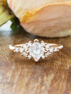 caption:0.75ct princess cut Gold Princess Cut Engagement Ring, Wedding Ring Redesign, Princess Cut Engagement Rings Gold, Ring Redesign, Princess Cut Engagement Ring, Princess Diamond Engagement Rings, Stone Shapes, Princess Cut Engagement, Princess Cut Gold