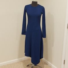 Nwt! Zara Size S Flowy Crew Neck Asymmetrical Long Sleeve Dress. Approximate Measurements Laying Flat: Pit To Pit: 16" Sleeve Length: 23" Shoulder To Hem (Longest Side): 49" Blue Asymmetrical Hem Dress For Fall, Fitted Maxi Dress With Asymmetrical Hem For Fall, Casual Fitted Asymmetrical Dress With Long Sleeves, Casual Fitted Asymmetrical Long Sleeve Dress, Casual Fitted Midi Dress With High-low Hem, Blue Asymmetrical Hem Dress For Work, Casual Long Sleeve Fitted Asymmetrical Dress, Blue Asymmetrical Hem Midi Dress For Work, Fitted Maxi Dress With Asymmetrical Hem