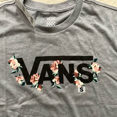 Vans Women’s T-Shirt Size Small. Super Soft Gray Short Sleeves Women’s T-Shirt. Brand New, Comes From Smoke Free And Pet Free Home. Vans Crew Neck T-shirt For Spring, Casual Vans Tops With Screen Print, Vans Graphic Tee With Logo Print, Vans Spring Crew Neck T-shirt, Vans Casual T-shirt For Spring, Casual Vans T-shirt For Spring, Vans Tops For Spring Streetwear, Vans Letter Print Crew Neck Top, Vans Crew Neck Top With Letter Print