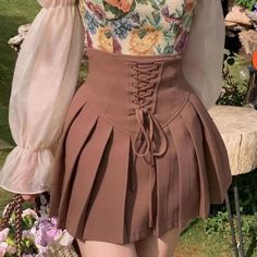 Elluis - Artistic Painted Top Design High-Waisted Pleated Mini Skirt Skirt Fabric, Top Design, Pleated Mini Skirt, Short Skirt, Flower Fashion, The Flowers, Skirt Suit, Skirt Fashion, Skirt Length