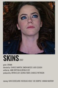 a woman with blue eyes is featured on the cover of skins magazine