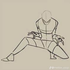 a drawing of a person sitting on the ground