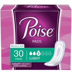 Poise pads are perfect maternity pads for women after birth who experience postpartum or light bladder leakage (LBL). Poise Pads, Maternity Pads, Bladder Leakage, Incontinence Pads, Period Pads, Bladder Control, Drop Lights, Body Curves, Natural Body