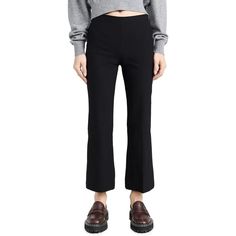 Theory Women's Creased Crop Cl Kick Pants Black 6 Nwt Msrp $235 Sharply Tailored, These Theory Pants Pair Creased Pleats With Cropped, Flared Hems To Sculpt A Flattering Fit. The Mid-Rise Silhouette Is Designed Without A Waistband For A Seamless, Streamlined Effect. Zip Closure Creased Pleats Cropped Flared Hems Mid-Rise Waistline 65% Cotton, 29% Nylon, 6% Elastane Machine Wash Cold, Tumble Dry Lowfabric: Mid-Weight, Super-Stretch Twill Darts At Waist In Back Rise: 9.5in / 24cm, Inseam: 26.5in / Fitted Cropped Leg Formal Pants, Classic Black Cropped Leg Pants, Fitted Cropped Wide Leg Pants For Fall, Fitted Cropped Leg Wide Pants For Fall, Black Cropped Leg Pants For Formal Occasions, Black Cropped Leg Elastane Pants, Tag Sale, Pants Black, Black Pants