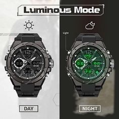 Men's Outdoor Electronic Military Outdoor Watch, Multifunction for Daily Use, Fashion Large Face Digital, Cool Army Masculine Design, Best gifts for men who like doing sports New military outdoor sports watch is available in a variety of colors: Black, Gold, Green, Blue, Silver, Rose Gold This sport watch is fashion for men to wear daily or do sports High quality watch band, Reinforced resin band design is more ergonomic, comfortable to wear Imported quartz movement, keep precise time High hardn Wear-resistant Black Watch For Outdoor Use, Wear-resistant Black Watch For Outdoor, Black Wear-resistant Watch For Outdoor, Outdoor Wear-resistant Black Watch, Functional Outdoor Wear-resistant Watches, Functional Wear-resistant Outdoor Watch, Wear-resistant Chronograph Watch With Round Dial For Outdoor, Digital Watch With Subdials For Outdoor Activities, Functional Sports Watch Wear-resistant