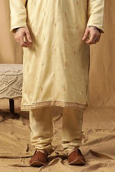 Yellow kurta with zardosi embroidery. Paired with a salwar. - Aza Fashions Gold Embroidered Dupatta For Traditional Ceremonies, Traditional Gold Unstitched Suit With Gold Embroidery, Festive Unstitched Raw Silk Suit For Traditional Ceremonies, Festive Raw Silk Unstitched Suit For Traditional Ceremonies, Traditional Wear With Dabka Work For Ceremonies, Brocade Saree With Dabka Work, Gold Banarasi Silk Set With Dabka Work, Bollywood Traditional Wear With Dabka Work In Brocade, Bollywood Style Dupatta With Gold Embroidery For Traditional Ceremonies