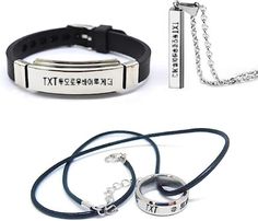 PRICES MAY VARY. Set includes: necklace, wrist strap and ring with rope, all made of stainless steel, hard and not easy to fade. Necklace: the diameter of the pendant is 5 * 5 * 28mm, and the chain length is 60cm. Wrist strap: stainless steel+silica gel, steel natural color, 22.5cm long, about 20g. Ring: the diameter of the inner ring is about (17.2~17.5) mm, the width is about 6 mm, and the thickness is about 1.5~1.8 mm. Our suits are all of the same star series, which are very suitable for boy Women's Jewelry Sets, Silica Gel, Wrist Strap, Chain Lengths, Gift Necklace, Gifts For Family, Jewelry Sets, Gift Set, Jewelry Gifts