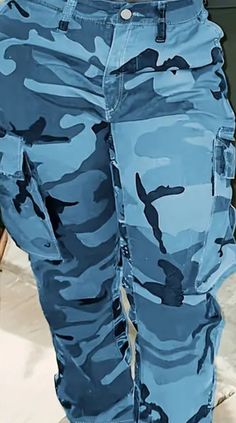 Blue Camo pant. Blue Camo Outfit, Casual Blue Pants With Cargo Pockets, Blue Tapered Leg Cargo Pants With Pockets, Blue Tapered Leg Cargo Pants, Summer Blue Cargo Pants For Streetwear, Blue Cargo Pants For Summer Streetwear, Casual Blue Pants With Side Pockets, Trendy Blue Cargo Pants With Cargo Pockets, Trendy Blue Cargo Pants With Pockets