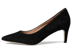 The Cole Haan Vandam Pump - effortless comfort meets timeless style. This chic pointed toe pump features a delicate 2.5' kitten heel and supple leather upper for enduring sophistication with ease. Cushioned footbed and sleek leather lining form to your foot, keeping you comfortable all day and night. A versatile classic, pair this shoe with everything from pencil skirts to jeans. At just 10 ounces, you'll feel and look effortlessly put together wherever you roam. Classic 4-inch Heel Slip-on Court Shoes, Chic Slip-on Court Shoes With Reinforced Heel, Elegant Court Shoes With Arch Support For Work, Slip-on Heels With Arch Support For Work, Elegant High Heel Court Shoes With Arch Support, Elegant Slip-on Heels With Arch Support, Elegant Heels With Arch Support For Work, Classic Suede Slip-on Heels, Elegant Suede Slip-on Heels