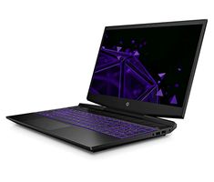 a laptop computer with a purple screen and keyboard