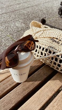 Beach Coffee Aesthetic, Aesthetic Queen, Cream Aesthetic, Aesthetic Coffee, Raffia Bag, Beige Aesthetic, Content Ideas, Brown Aesthetic, European Summer