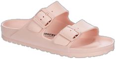 Pink Textured Footbed Slides, Pink Slides With Textured Footbed, Comfortable Pink Textured Footbed Sandals, Casual Pink Slides With Textured Footbed, Comfortable Pink Footbed Sandals With Textured Sole, Comfortable Pink Footbed Sandals With Textured Footbed, Trendy Slides With Arch Support, Pink Casual Sport Sandals With Adjustable Strap, Casual Pink Sport Sandals With Adjustable Strap