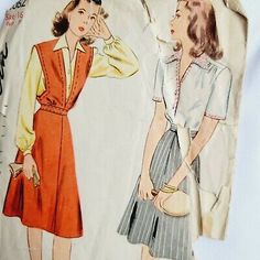 two women's dresses, one in orange and the other in white with collars