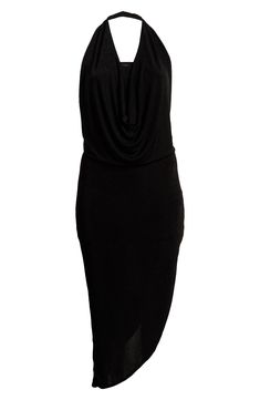 An elongated cowl neckline gives an air of elegance to this celebration-ready dress that has comfortable stretch. 63" length Slips on over head Cowl neck Sleeveless Lined 92% polyester, 8% spandex Machine wash, tumble dry Imported Fitted Cowl Neck Midi Dress, Stretch Cowl Neck Dress, Black Cowl Neck Dress For Date Night, Elegant Stretch Cowl Neck Dress, Sleek Black Cowl Neck Dress, Cowl Neckline, Stretch Dress, Nordstrom Store, Black Fits