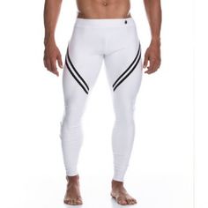 Gigo Enigmatic White Leggings Men's Leggings In Stock - Ships In 24 Hours 96% Polyester 4% Spandex Machine Wash Made In Colombia Leggings For Men, Fitness Ideas, Mens Leggings, White Leggings, Athletic Leggings, Mens Pants, White Black, Sweatpants, Man Shop