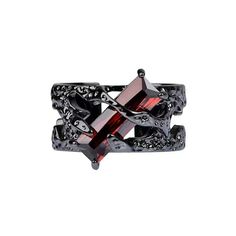 Punk Thorn Ruby Ring Black Resizable RingRing Vine Ring, Ring Settings Types, Rhinestone Ring, Men Jewelry, Fiery Red, Red Rhinestone, Ring Women, Finger Ring, Ruby Ring