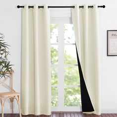 PRICES MAY VARY. READY MADE: 2 panels per package. Each Classic Lined Curtain measures 37" wide x 84" long (Total width is 74"). The unique design of silver grommet (1.6-inch inner diameter) creates casual elegance for your house, which makes the curtains easy to install and slide. 100% BLACKOUT: The real blackout curtains on the market. Sew in black liner backing makes the drapes thick enough to completely keep out the 100% SUNLIGHT and UV RAY. The greatest benefit is to offer you a real dark environment, bringing you a good night's sleep during the day. NOISE REDUCING: Heavyweight Blackout Lined Curtain Panels can be a good sense of drape, making the window completely closed, to achieve SOUNDPROOF. The effect of absorbing sound is 2 times higher than the ordinary 1-layer of curtains so t Blackout Window Treatments, Pink Curtains, Blackout Drapes, Black Liner, Lined Curtains, Window Insulation, Sew In, Blackout Curtain, Curtain Decor