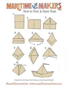 how to make a paper boat that floats in the water with instructions on how to fold it