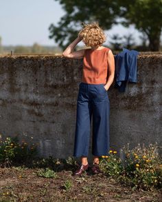 Wide leg denim trousers/OFFON CLOTHING | Etsy Formal Pant Style, Formal Pant, Sustainable Womens Clothing, Womens Pants, Closet Space, Pantalon Large, Pant Style, Denim Trousers, Wide Legs