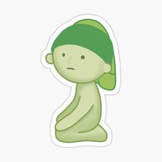 a cartoon character with a green hat on