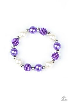 Bracelets in assorted colors. Featuring dainty silver beads, this mismatched pearly beaded stretchy bracelet is in the shade of Purple.

Sold as one kid's bracelet. Paparazzi Accessories Jewelry, Bracelet Pack, Nickel Free Jewelry, Kids Bracelets, Bracelet Kits, Lava Beads, Stretchy Bracelets, Paparazzi Jewelry, Arm Candy