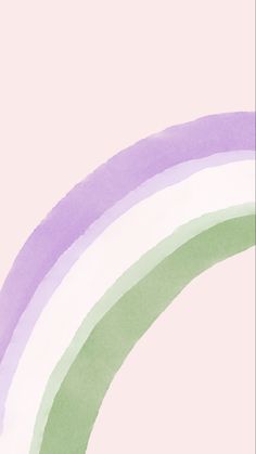 a painting of a rainbow in pastel pink, purple and green with white stripes