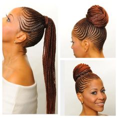 Braided updo bun Cornrow Updo Hairstyles, Cornrows Updo, Updo Bun, Bun Ponytail, Twisted Hair, Feed In Braids Hairstyles