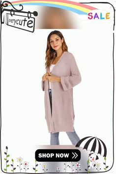 Pink Long Sleeve Loose Style Cardigan Casual Long Sleeve Pink Cardigan, Pink Long Sleeve Loungewear Cardigan, Pink One Size Long Sleeve Cardigan, Pink Long Sleeve Relaxed Fit Cardigan, Pink Open Knit V-neck Cardigan, Style Cardigan, Shop Now, Long Sleeve, Pink