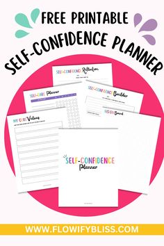 free printable self - confident planner with the words self - confident planner on it