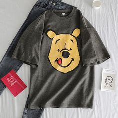 Summer+casual+loose+Women+T-shirts+Ulzzang+Streetwear+kawaii+cartoon+print+Tshirt+Korean+Style+Tops+fashion+short+sleeve+t+shirt Korean Style Tops, Casual Turtleneck, Shirt Drawing, 90s Outfits, Womens Sweatshirts Hoods, Kawaii Cartoon, Cheap T Shirts, Style Tops, Tops Fashion