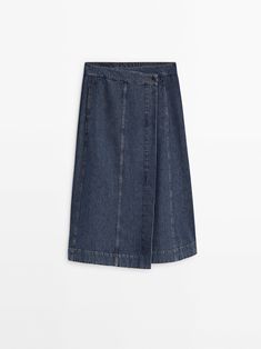 Find MASSIMO DUTTI Denim Wrap Skirt on Editorialist. Denim wrap skirt Asymmetrical Denim Skirt In Denim Blue, Spring Denim Blue Asymmetrical Skirt, Dark Wash Denim Asymmetrical Skirt, Denim Blue Asymmetrical Skirt With Pockets, Chic Asymmetrical Denim Blue Skirt, Blue Denim Asymmetrical Skirt, Medium Wash Asymmetrical Denim Skirt, Casual High Waist Wrap Skirt For Work, Chic Asymmetrical Denim Skirt